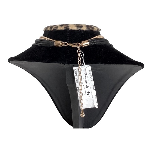 Anna & Ava Multi Layered Black And Gold Round Snake Chain Necklace - Picture 6 of 11